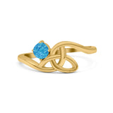 Celtic Petite Dainty Thumb Ring Round Statement Fashion Ring 925 Sterling Silver