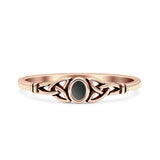 Weave Trinity Celtic Oval Thumb Ring Statement Fashion Oxidized Lab Created Opal 925 Sterling Silver