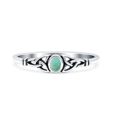 Weave Trinity Celtic Oval Thumb Ring Statement Fashion Oxidized Lab Created Opal 925 Sterling Silver