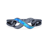 Infinity Wedding Engagement Ring Lab Created Opal 925 Sterling Silver