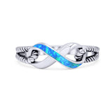Infinity Wedding Engagement Ring Lab Created Opal 925 Sterling Silver