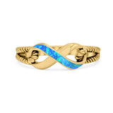Infinity Wedding Engagement Ring Lab Created Opal 925 Sterling Silver