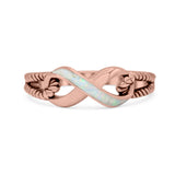 Infinity Wedding Engagement Ring Lab Created Opal 925 Sterling Silver