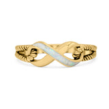 Infinity Wedding Engagement Ring Lab Created Opal 925 Sterling Silver