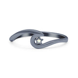 Wave & Star Wedding Engagement Ring Lab Created Opal 925 Sterling Silver