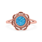 Flower Thumb Ring Round Statement Fashion Oxidized Band Solid 925 Sterling Silver