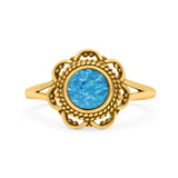 Flower Thumb Ring Round Statement Fashion Oxidized Band Solid 925 Sterling Silver