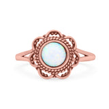 Flower Thumb Ring Round Statement Fashion Oxidized Band Solid 925 Sterling Silver