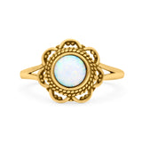 Flower Thumb Ring Round Statement Fashion Oxidized Band Solid 925 Sterling Silver