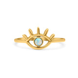 Eye Evil Thumb Ring Round Statement Fashion Ring Band 925 Sterling Silver