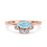 Marquise Art Deco Bridal Wedding Engagement Ring Simulated Cubic Zirconia 925 Sterling Silver