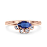 Marquise Art Deco Bridal Wedding Engagement Ring Simulated Cubic Zirconia 925 Sterling Silver