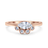 Marquise Art Deco Bridal Wedding Engagement Ring Simulated Cubic Zirconia 925 Sterling Silver