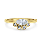 Marquise Art Deco Bridal Wedding Engagement Ring Simulated Cubic Zirconia 925 Sterling Silver