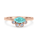 Marquise Art Deco Bridal Wedding Engagement Ring Simulated Cubic Zirconia 925 Sterling Silver