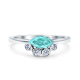 Marquise Art Deco Bridal Wedding Engagement Ring Simulated Cubic Zirconia 925 Sterling Silver