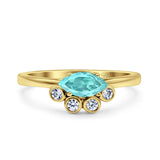 Marquise Art Deco Bridal Wedding Engagement Ring Simulated Cubic Zirconia 925 Sterling Silver