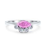 Marquise Art Deco Bridal Wedding Engagement Ring Simulated Cubic Zirconia 925 Sterling Silver