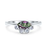Marquise Art Deco Bridal Wedding Engagement Ring Simulated Cubic Zirconia 925 Sterling Silver