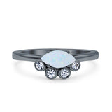 Marquise Art Deco Bridal Wedding Engagement Ring Simulated Cubic Zirconia 925 Sterling Silver