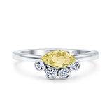 Marquise Art Deco Bridal Wedding Engagement Ring Simulated Cubic Zirconia 925 Sterling Silver