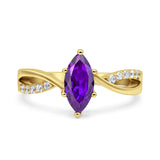 Marquise Art Deco Infinity Wedding Engagement Ring Simulated Cubic Zirconia 925 Sterling Silver