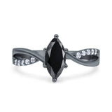 Marquise Art Deco Infinity Wedding Engagement Ring Simulated Cubic Zirconia 925 Sterling Silver