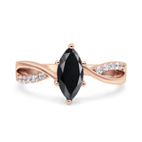 Marquise Art Deco Infinity Wedding Engagement Ring Simulated Cubic Zirconia 925 Sterling Silver