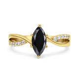 Marquise Art Deco Infinity Wedding Engagement Ring Simulated Cubic Zirconia 925 Sterling Silver