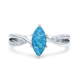 Marquise Art Deco Infinity Wedding Engagement Ring Simulated Cubic Zirconia 925 Sterling Silver