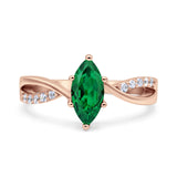 Marquise Art Deco Infinity Wedding Engagement Ring Simulated Cubic Zirconia 925 Sterling Silver