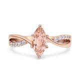 Marquise Art Deco Infinity Wedding Engagement Ring Simulated Cubic Zirconia 925 Sterling Silver