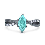 Marquise Art Deco Infinity Wedding Engagement Ring Simulated Cubic Zirconia 925 Sterling Silver