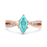 Marquise Art Deco Infinity Wedding Engagement Ring Simulated Cubic Zirconia 925 Sterling Silver