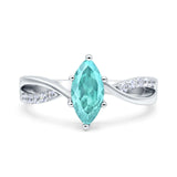 Marquise Art Deco Infinity Wedding Engagement Ring Simulated Cubic Zirconia 925 Sterling Silver