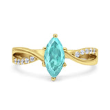 Marquise Art Deco Infinity Wedding Engagement Ring Simulated Cubic Zirconia 925 Sterling Silver