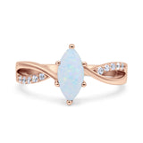 Marquise Art Deco Infinity Wedding Engagement Ring Simulated Cubic Zirconia 925 Sterling Silver