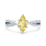 Marquise Art Deco Infinity Wedding Engagement Ring Simulated Cubic Zirconia 925 Sterling Silver