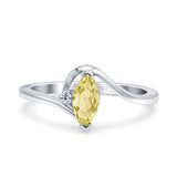 Marquise Art Deco Wave Wedding Engagement Ring Simulated Cubic Zirconia 925 Sterling Silver