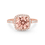 Art Deco Cushion Cut Engagement Ring Simulated Cubic Zirconia 925 Sterling Silver