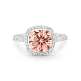 Art Deco Cushion Cut Engagement Ring Simulated Cubic Zirconia 925 Sterling Silver