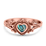 Solitaire Heart Promise Ring Solid Oxidized 925 Sterling Silver