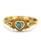 Solitaire Heart Promise Ring Solid Oxidized 925 Sterling Silver