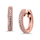 Half Eternity Hoop Earrings Round Simulated CZ 925 Sterling Silver (14mm)