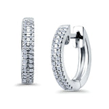 Half Eternity Hoop Earrings Round Simulated CZ 925 Sterling Silver (14mm)