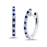 Hoop Earrings Half Eternity Round Simulated CZ 925 Sterling Silver (14mm)