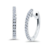 Hoop Earrings Half Eternity Round Simulated CZ 925 Sterling Silver (14mm)