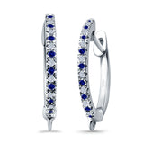 Half Eternity Hoop Earrings Round Simulated CZ 925 Sterling Silver (14mm)