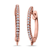 Half Eternity Hoop Earrings Round Simulated CZ 925 Sterling Silver (14mm)