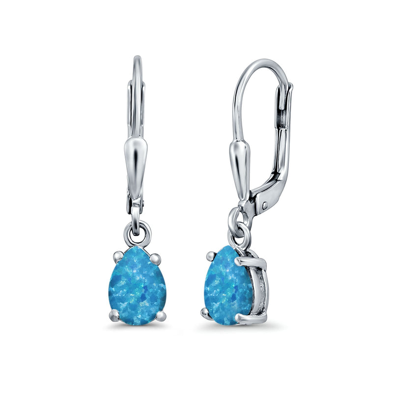 Leverback Earrings Pear CZ 925 Sterling Silver